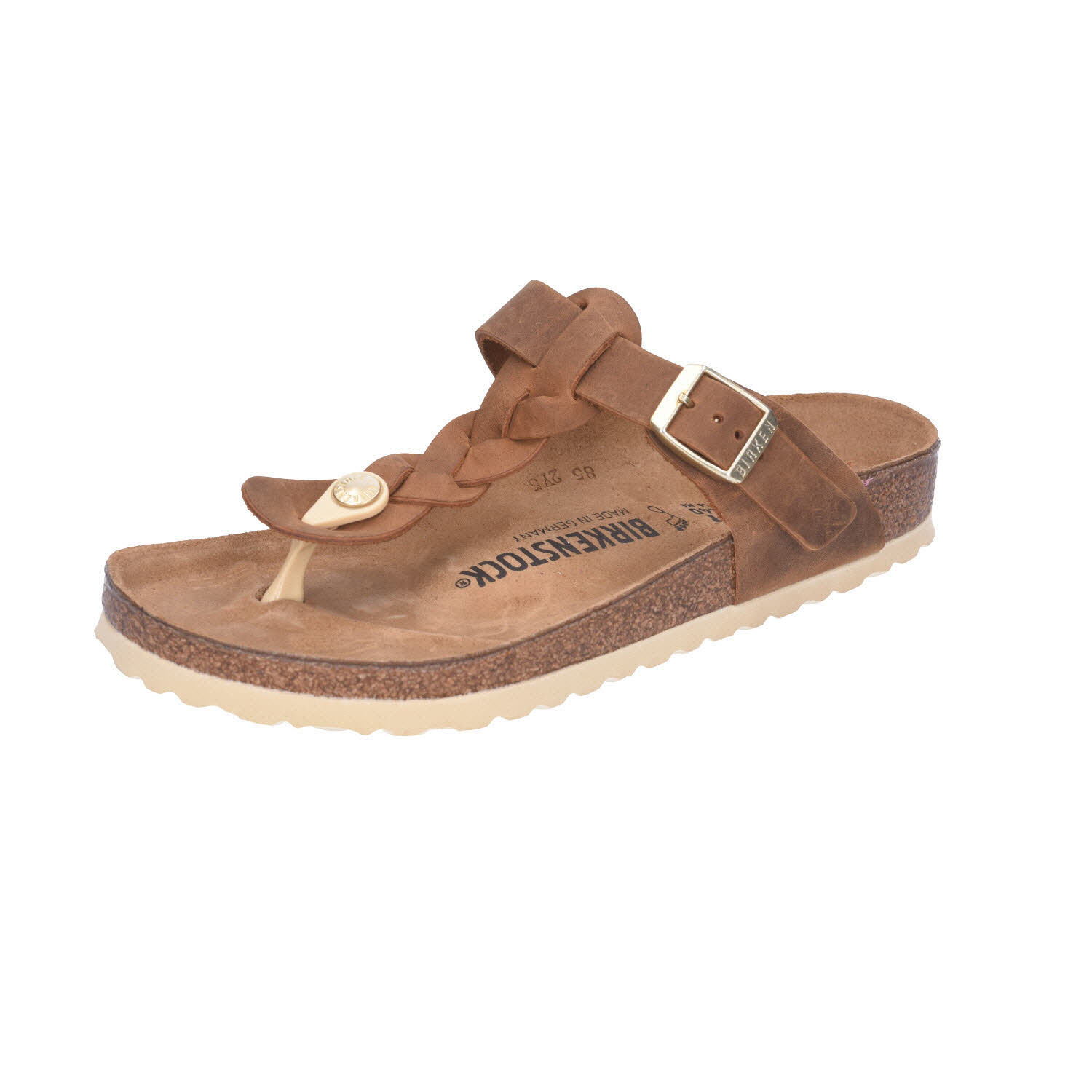 Birkenstock Gizeh Braided LEOI Cognac braun Bikenst normal