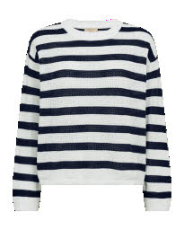 FREE/QUENT Dodo Pullover Striped Offwhite Marine