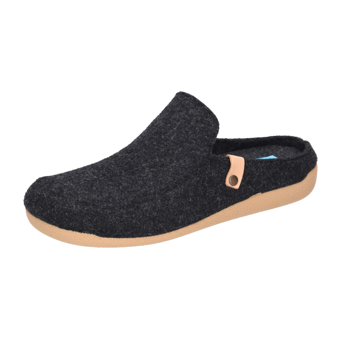 Varomed Alexander Pantoffel Filz schwarz Weite G