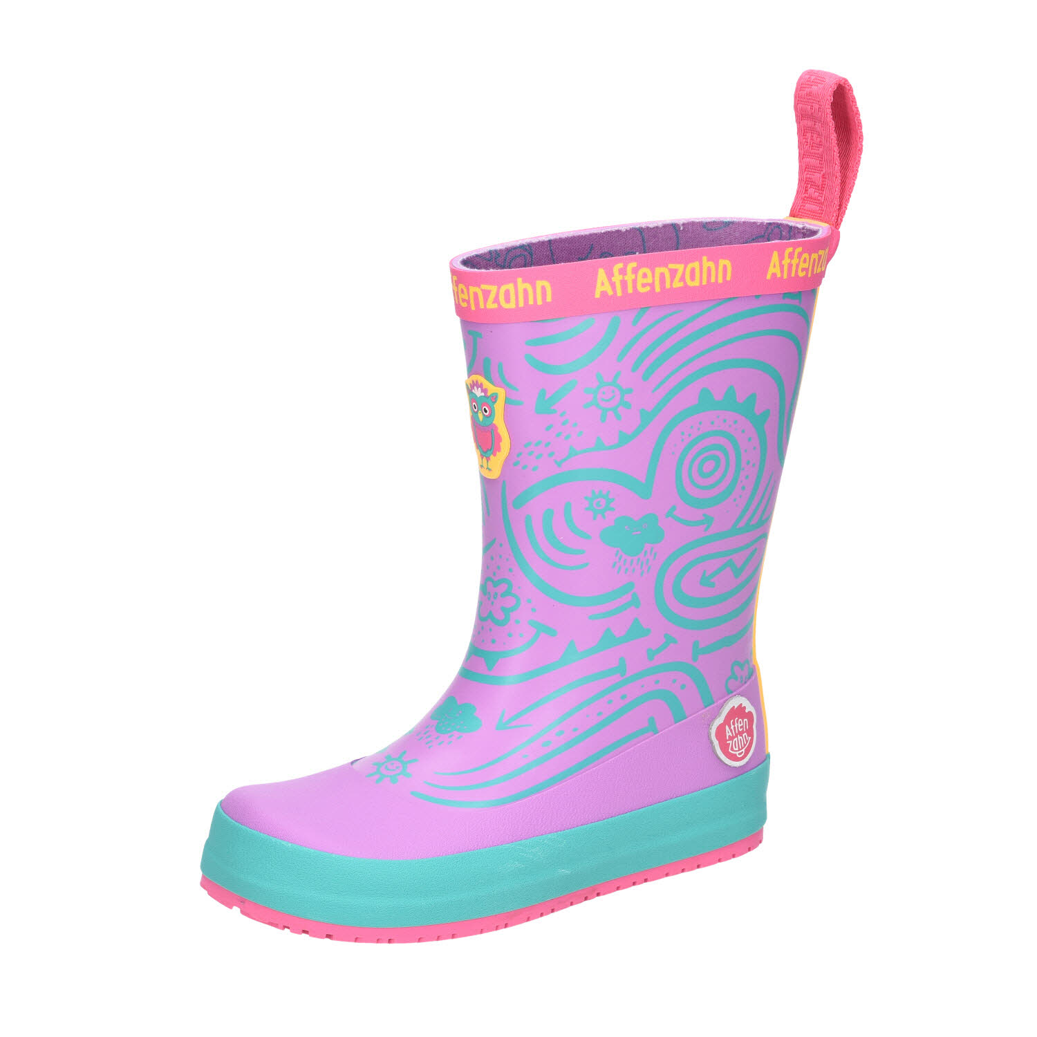Affenzahn Gummistiefel Vegan Plashy Eule violett