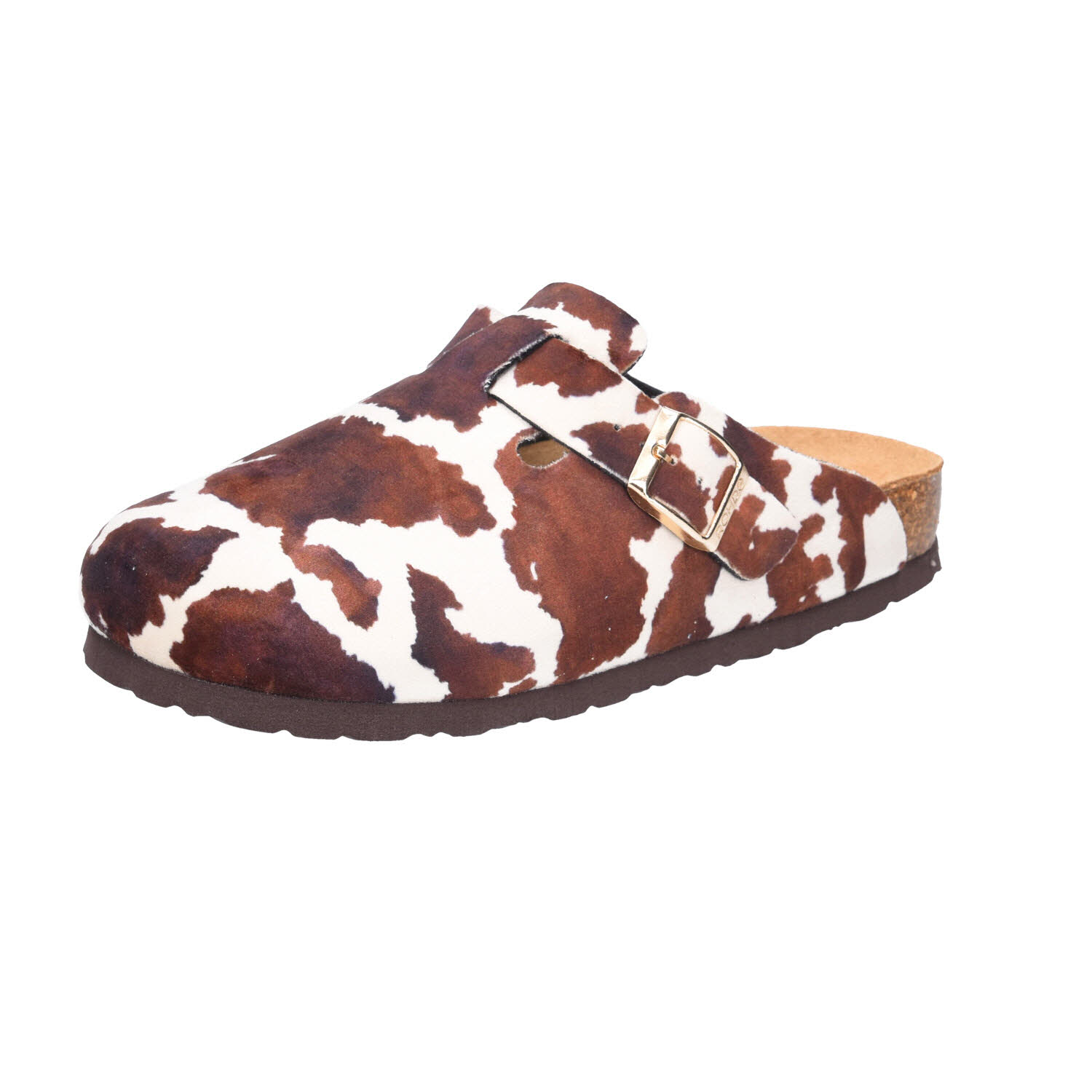Rohde Clogs Mocca Kuh-Print braun Weite G
