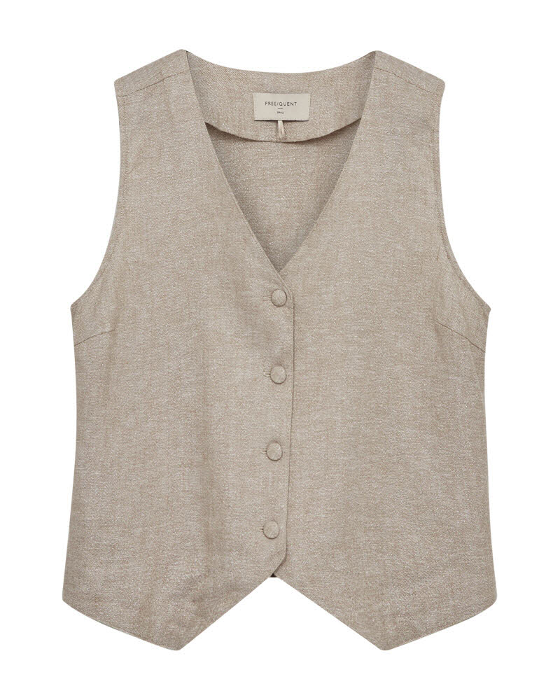 FREE/QUENT Lavasi Waistcoat Sand melange beige