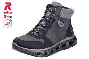 Rieker Sportl Schnür Boot Tex warm grau Weite G