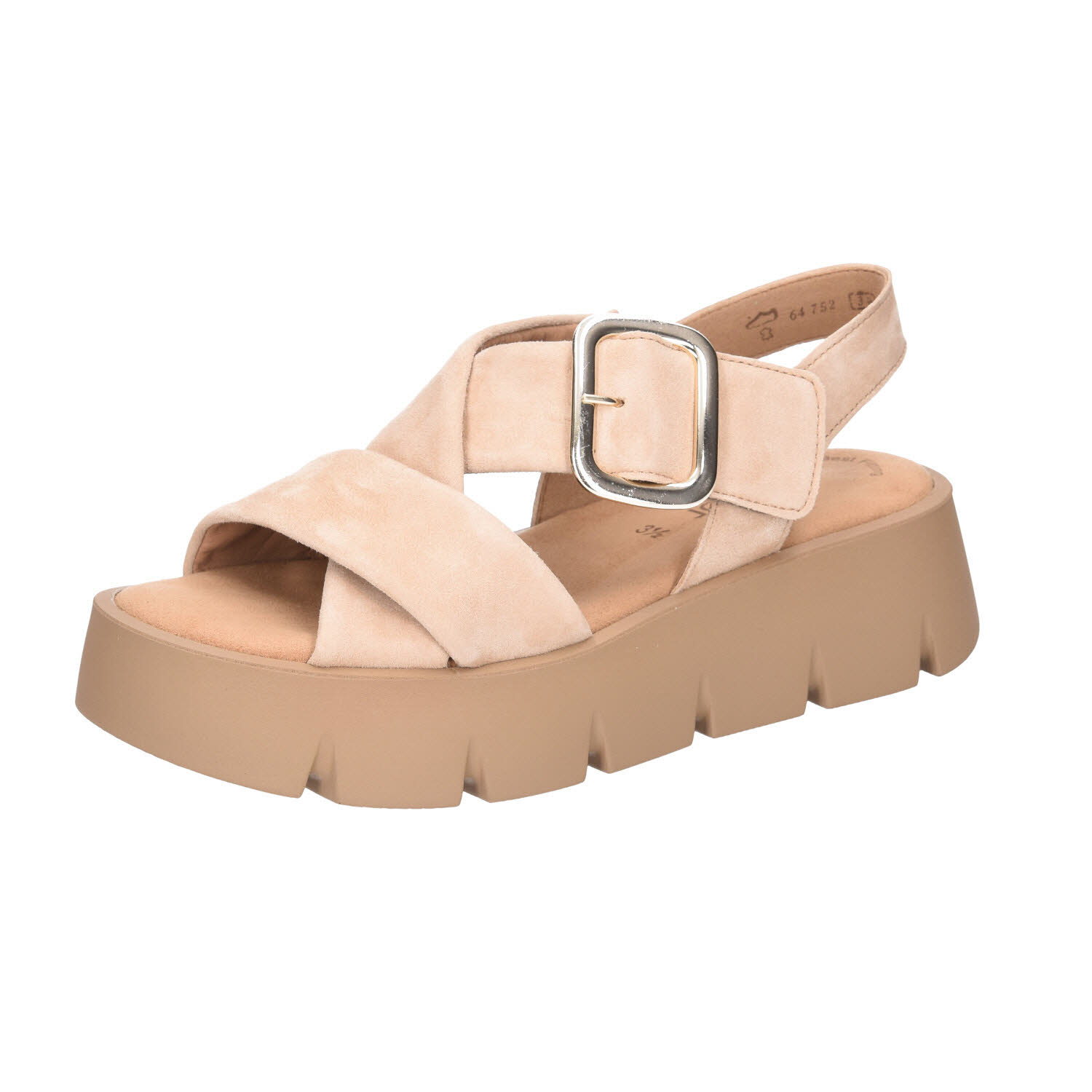 Gabor Plateau Sandale Caramel Velourleder beige Weite F