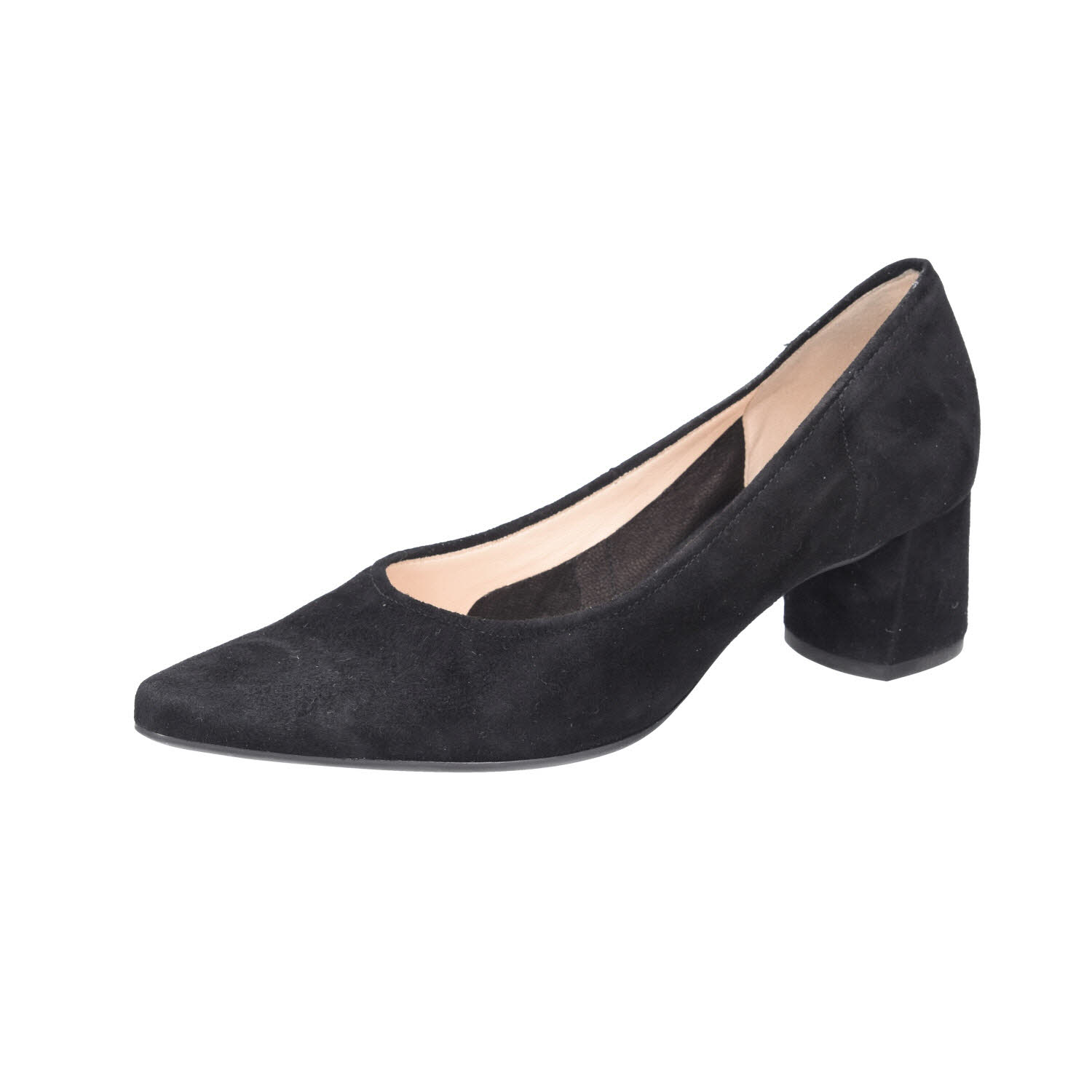 HÖGL Pumps Samtkid-Leder Black schwarz