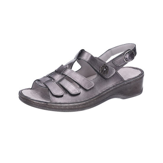 Stuppy Sandalette Glattleder Silber Weite G
