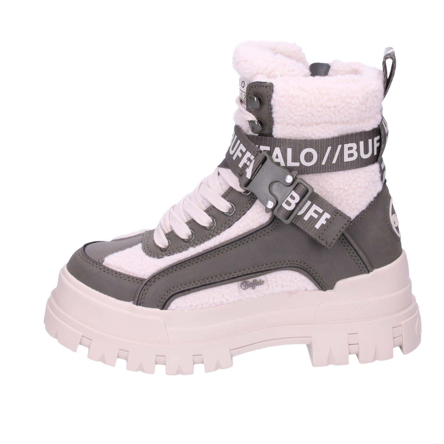Buffalo Aspha Com1 MID Vegan Nubuk&Fur Khaki grün Bild 2