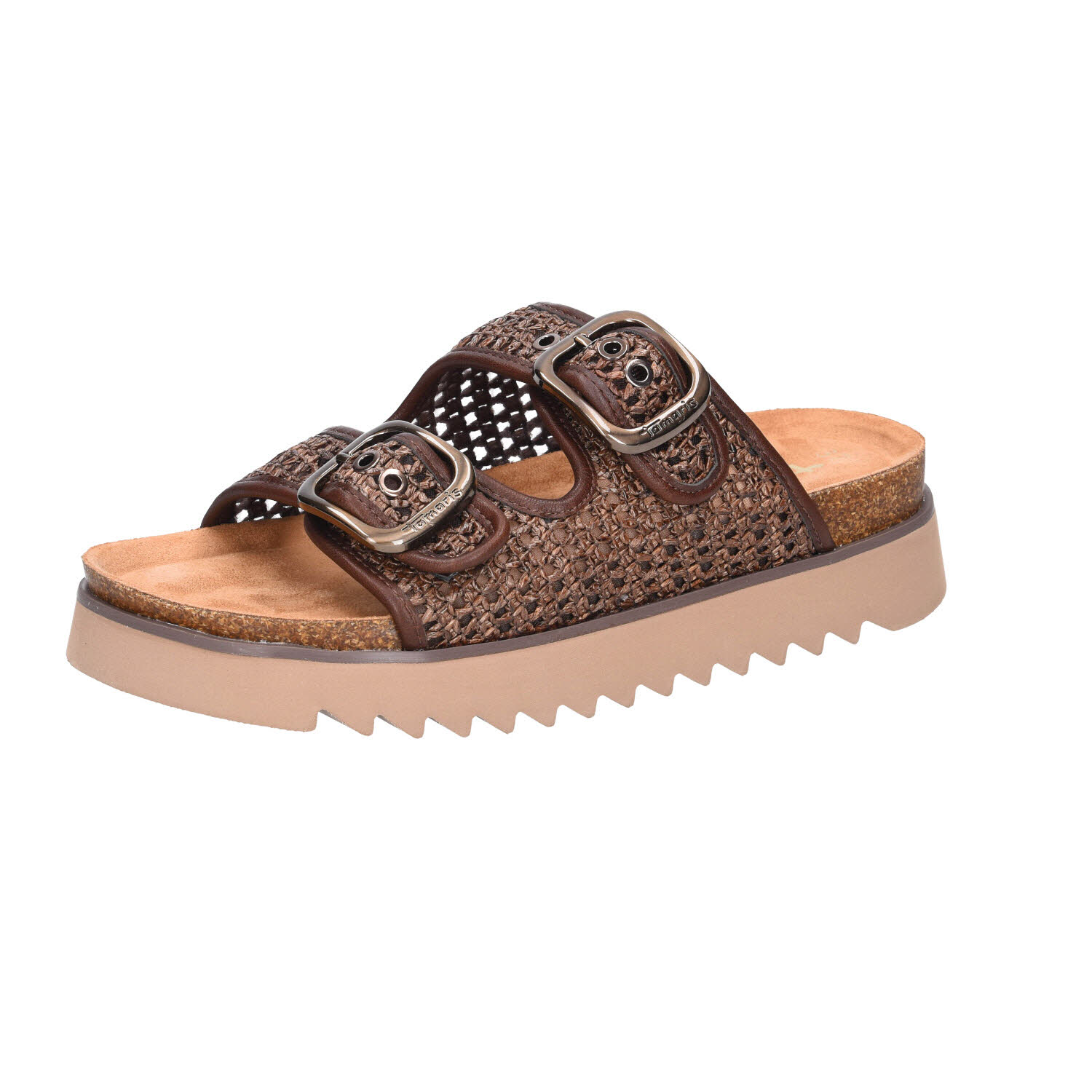 Tamaris Pantolette Flecht Mocca braun