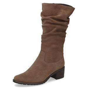 Caprice Stiefel gerafft Suede Dark Taupe Suede braun Weite G