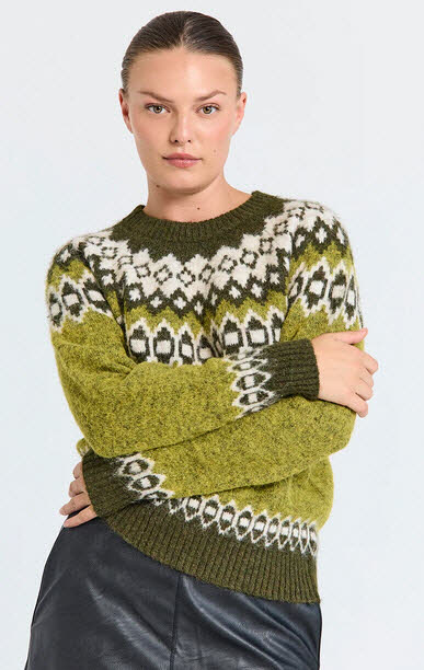 FREE/QUENT Novala Pullover Moonbeam Kombu Green grün Bild 4