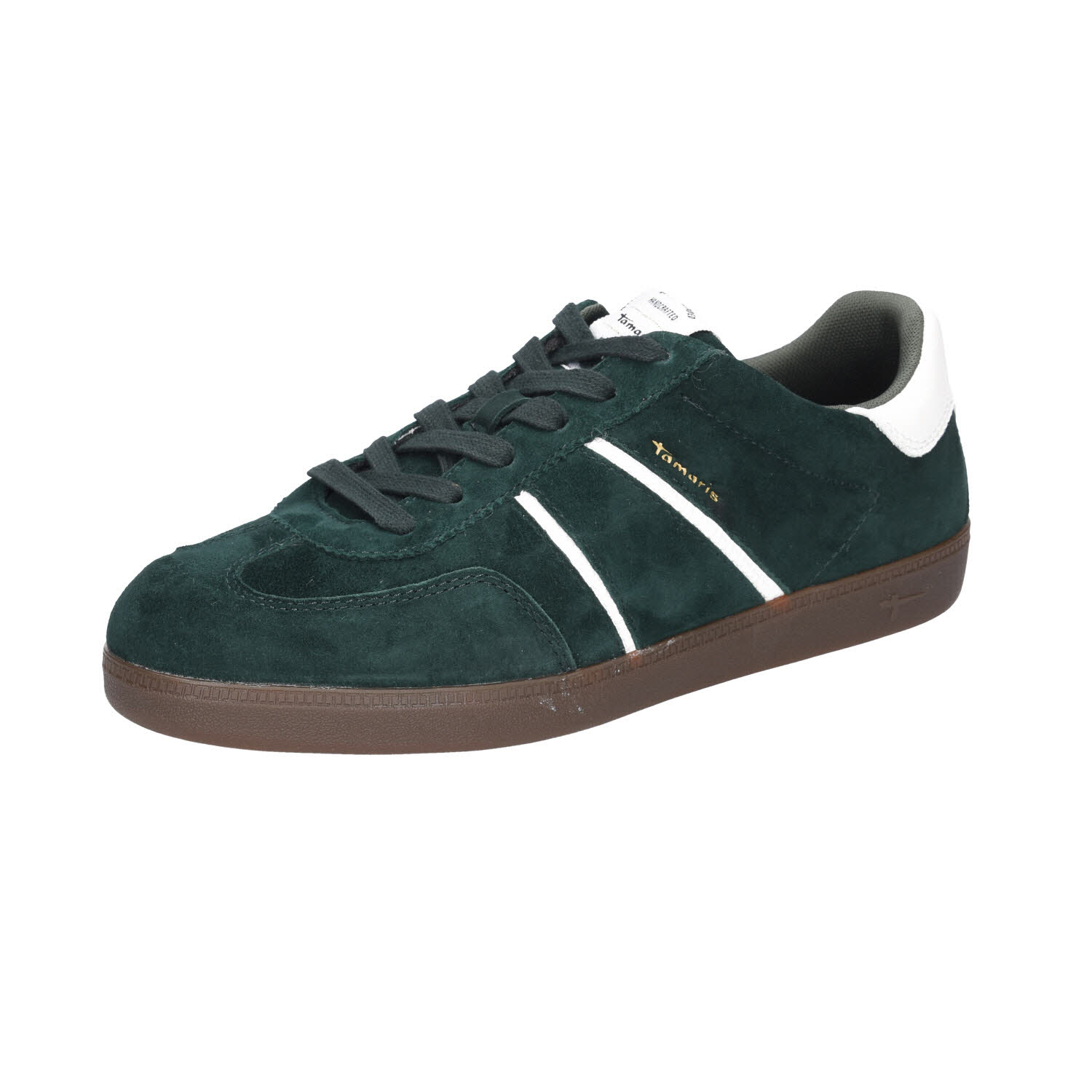 Tamaris Retro Sneaker Velourleder green grün