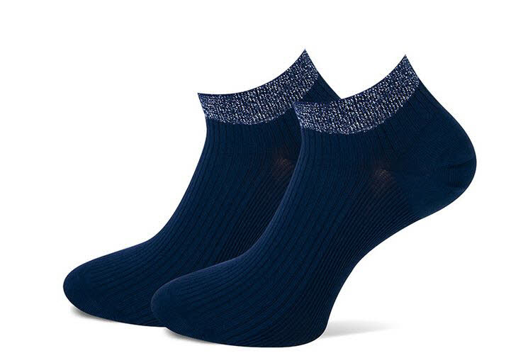 marcmarcs Sneakersocken Glitter Marine blau