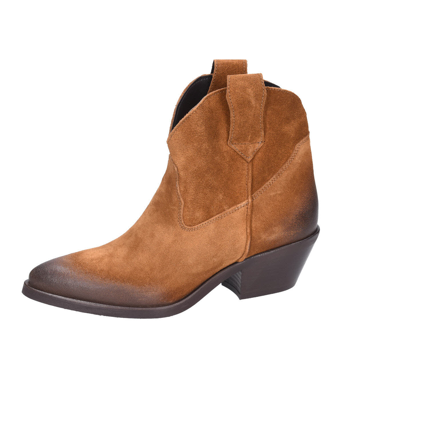 LAZAMANI Cowboy-Booties Cognac Velour braun