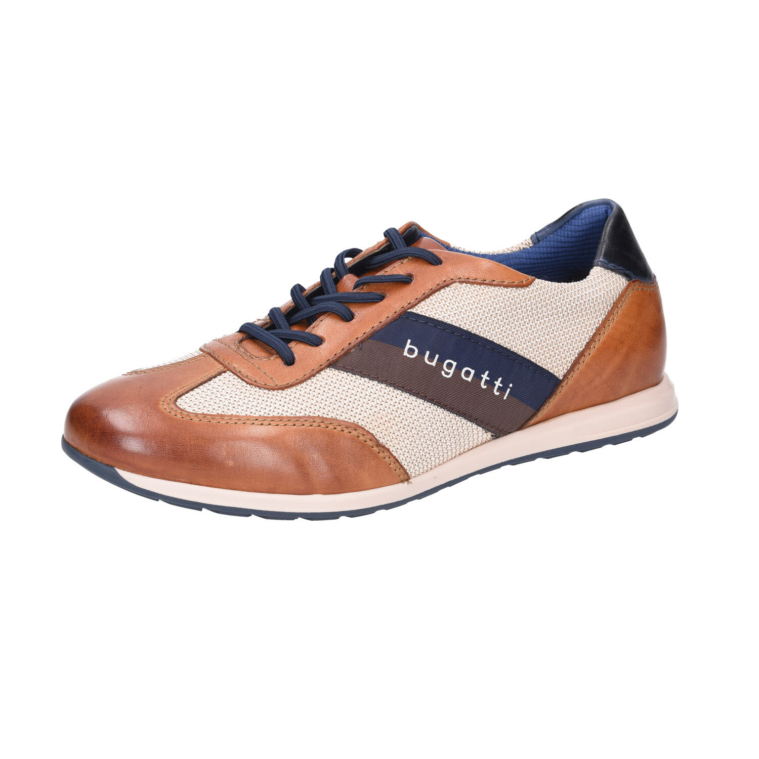 Bugatti Leder Sneaker Cognac/Beige braun Weite G