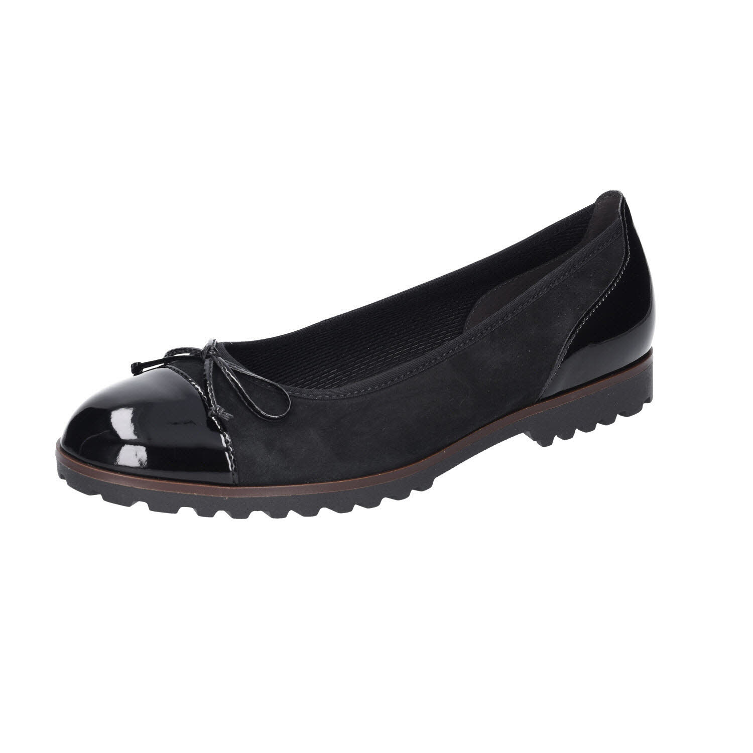 Gabor Ballerina Samt Lack Cognac schwarz Weite F Bild 1