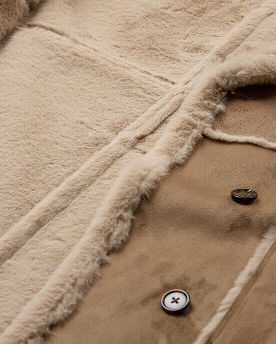 FREE/QUENT Lamse Jacket Faux Fur Thrush beige Bild 3