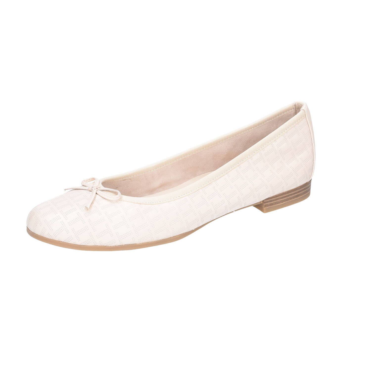 Tamaris Woms Ballerina Ivory Struct. beige