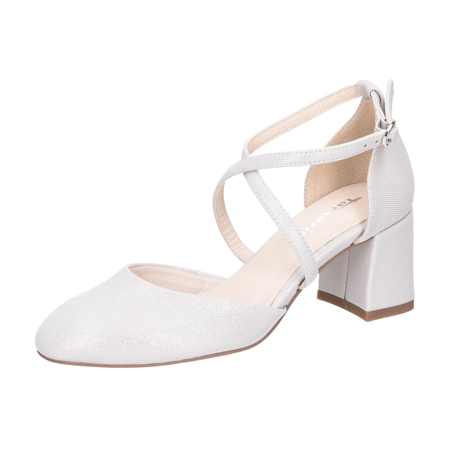 Tamaris Wedding Pumps Platinum Glam Silber