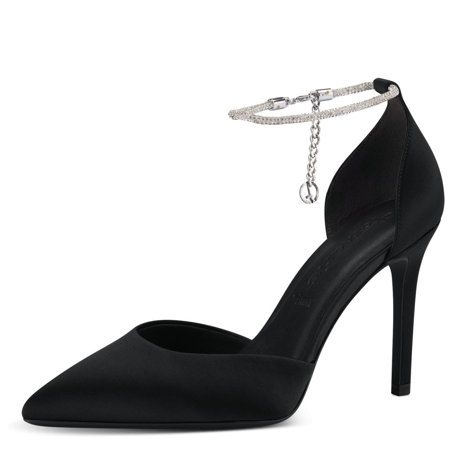Tamaris High Heels Black Silver Chain schwarz