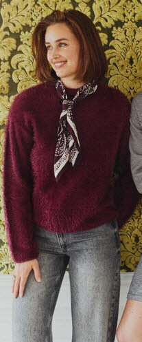 FREE/QUENT Cat Pullover Feather Port Royale rot Bild 4