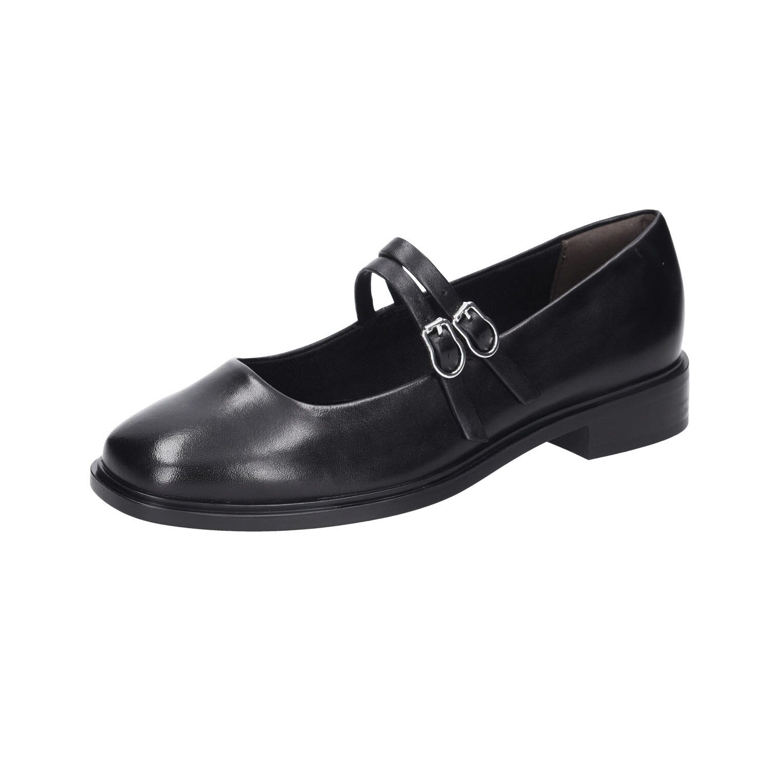 Tamaris Ballerina Riemchen Leder Black schwarz