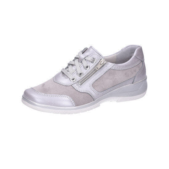 Stuppy Schnürschuh Stoffstrech grau Weite H