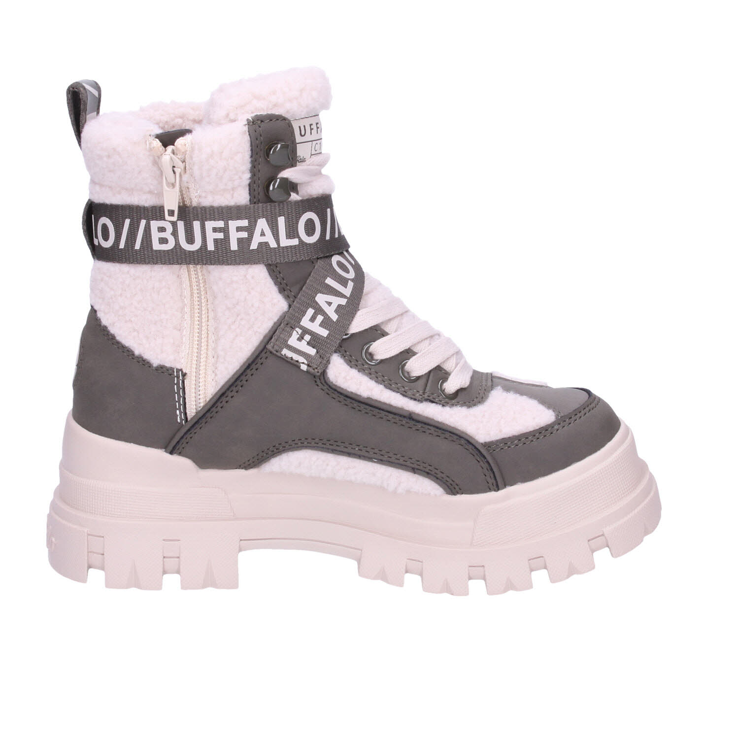 Buffalo Aspha Com1 MID Vegan Nubuk&Fur Khaki grün Bild 4