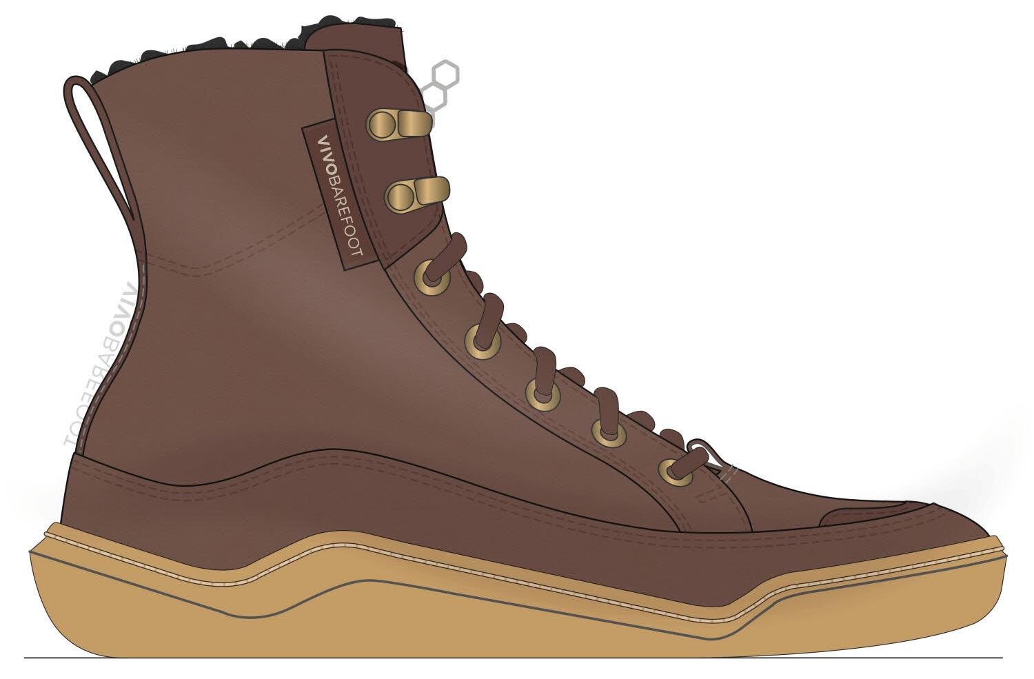 Vivobarefoot Gobi Boot Warmlined Bark Womens braun