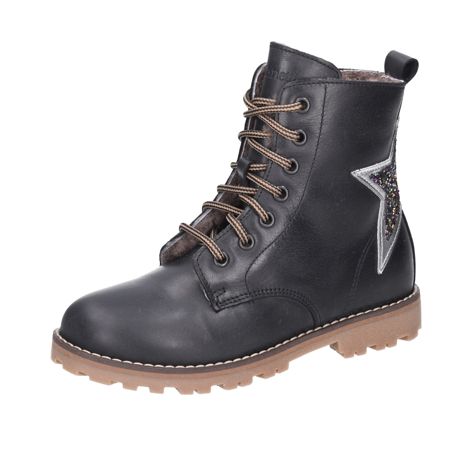 Mjus Boot Lammfell Kids Montana Nero schwarz