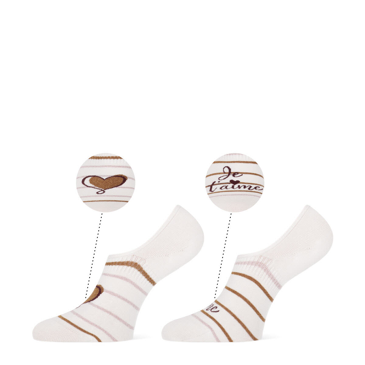 marcmarcs Footies Bibi Offwhite/Peach weiß