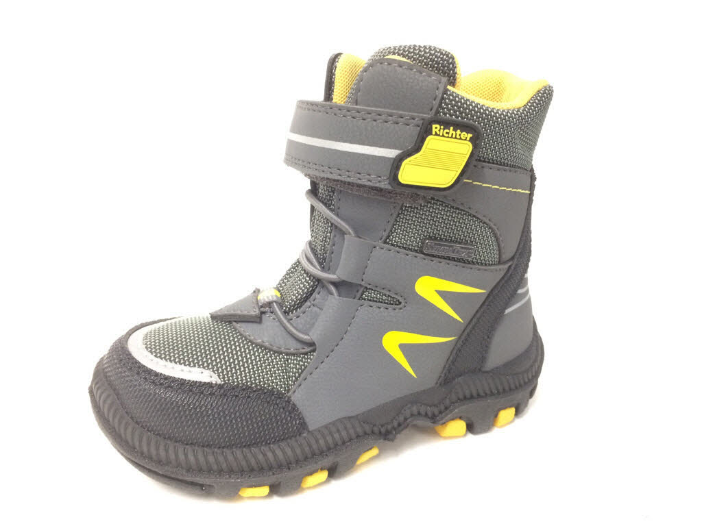 Richter Kinderschuhe Black Ash Akz. Yellow grau