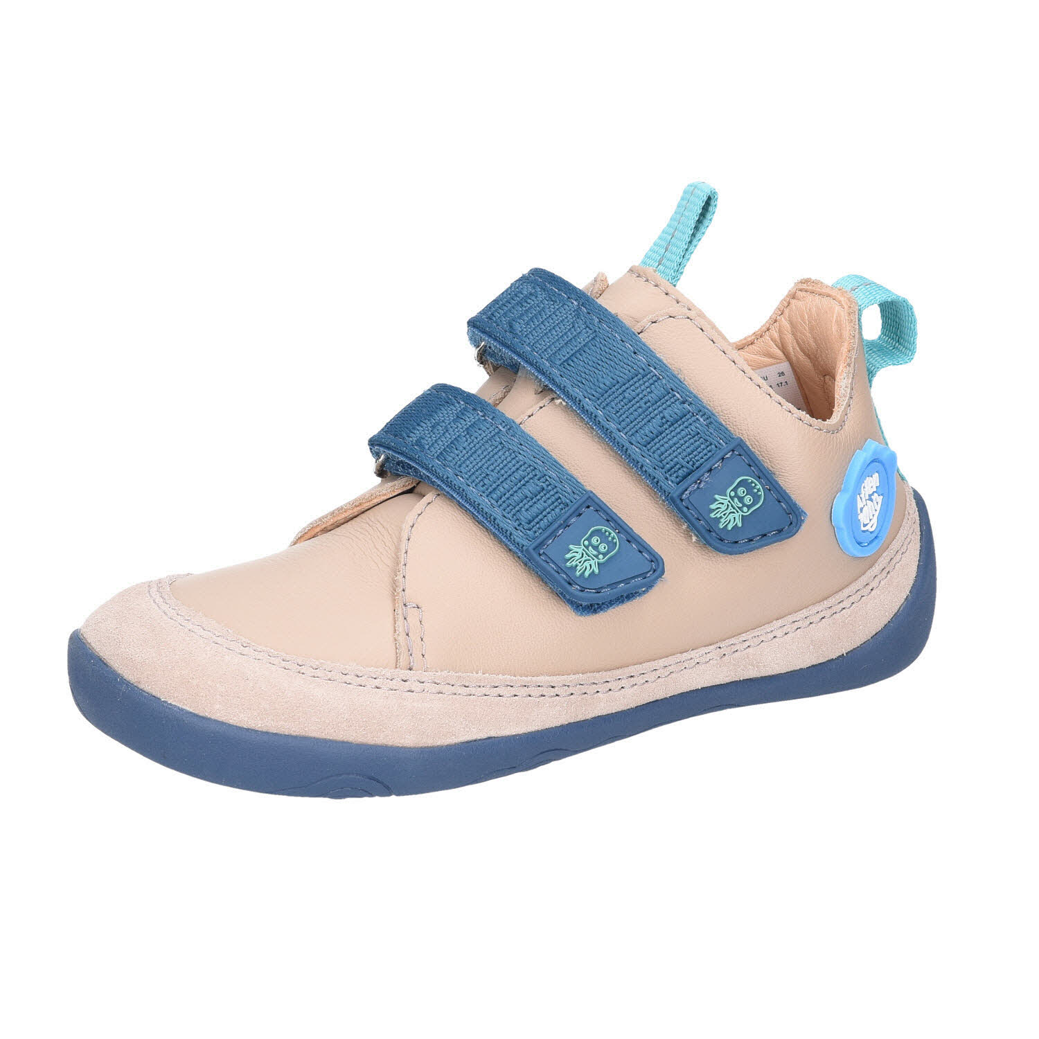 Affenzahn Sneaker Leather Buddy Octopus Blue Taupe grau