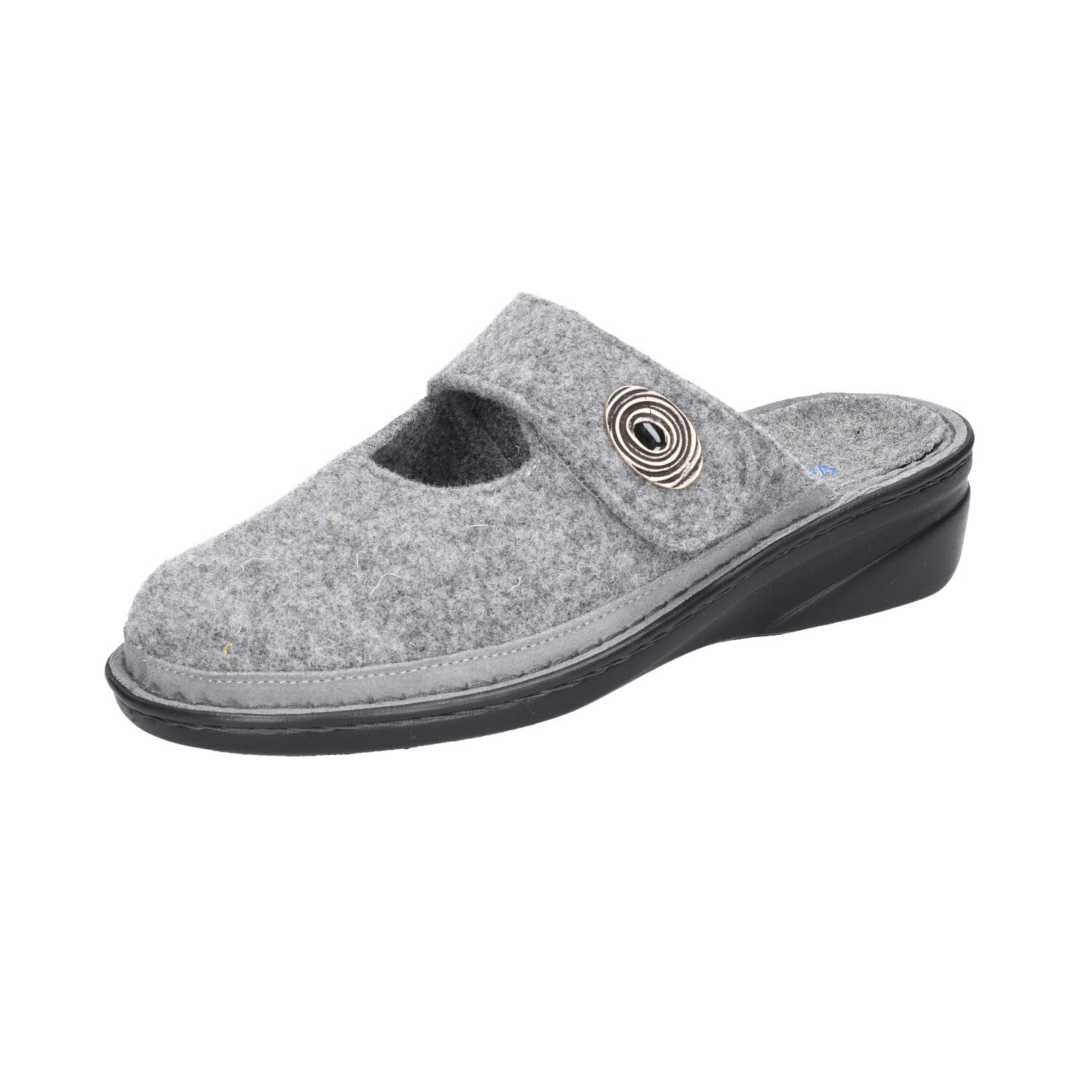 Varomed Irma Pantoffel Filz grau Weite H