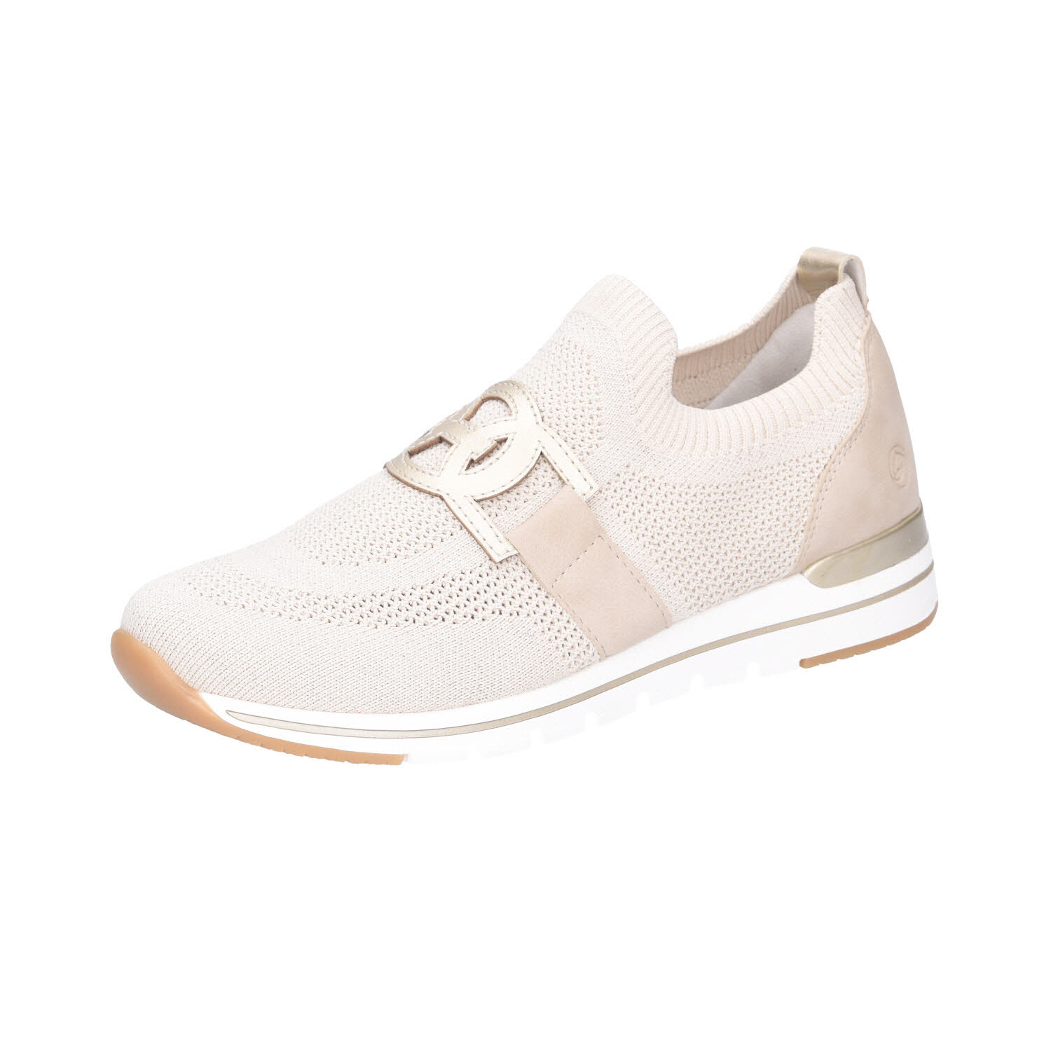 Remonte Slipper Knit Cotton Metallic beige Weite G