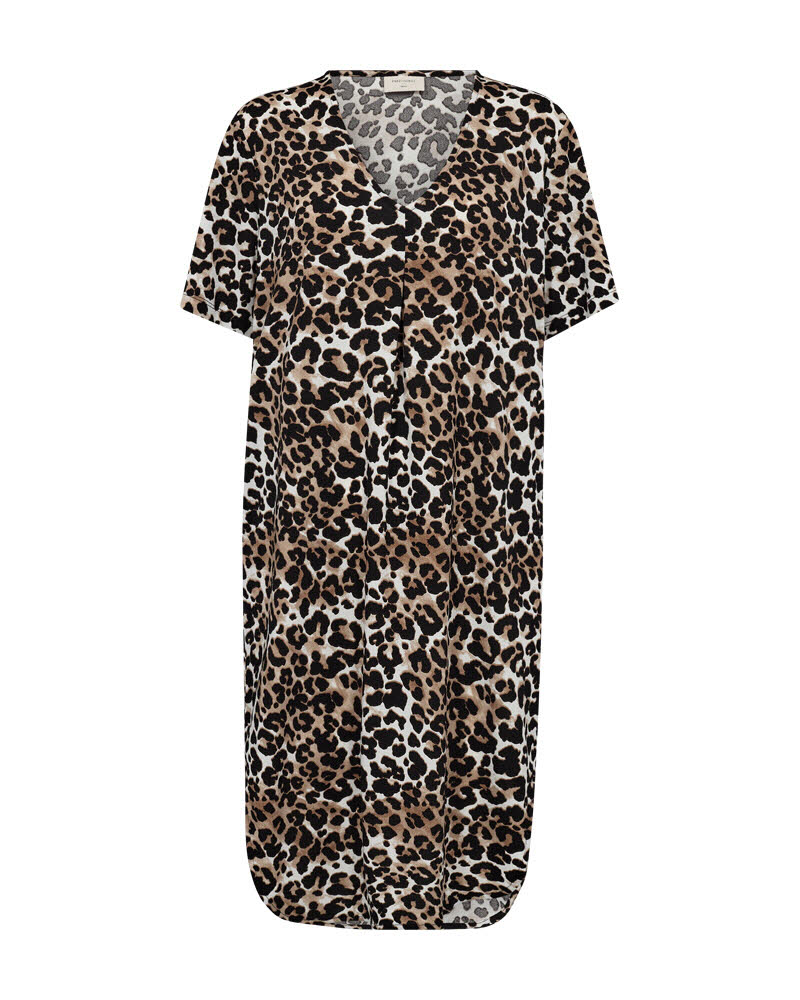 FREE/QUENT Floi Dress Simply Taupe Leo mehrfarbig