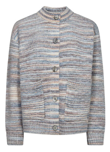 FREE/QUENT Grsclas Pullover Offwhite/Baby Blue grau