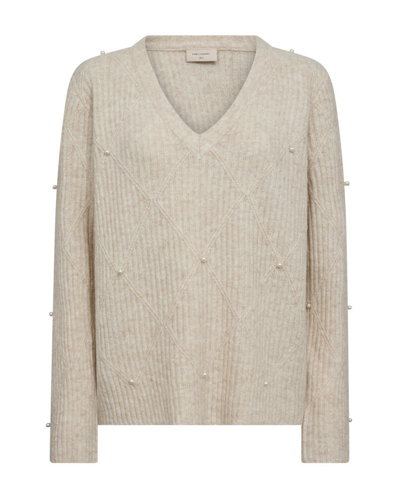 FREE/QUENT Pearly Pullover Moonbeam Melange beige