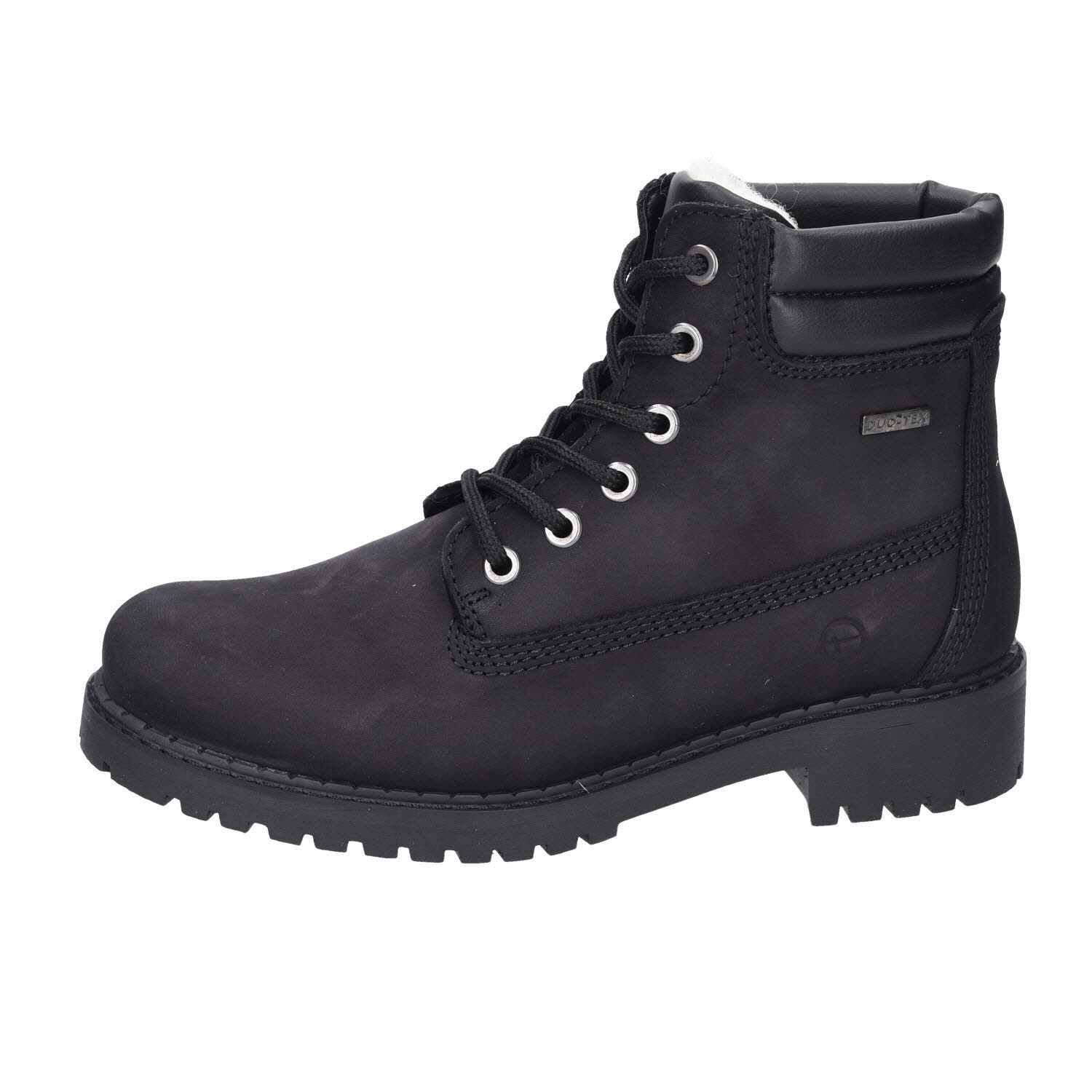 Tamaris Boot Black Uni Leder Gefüttert schwarz