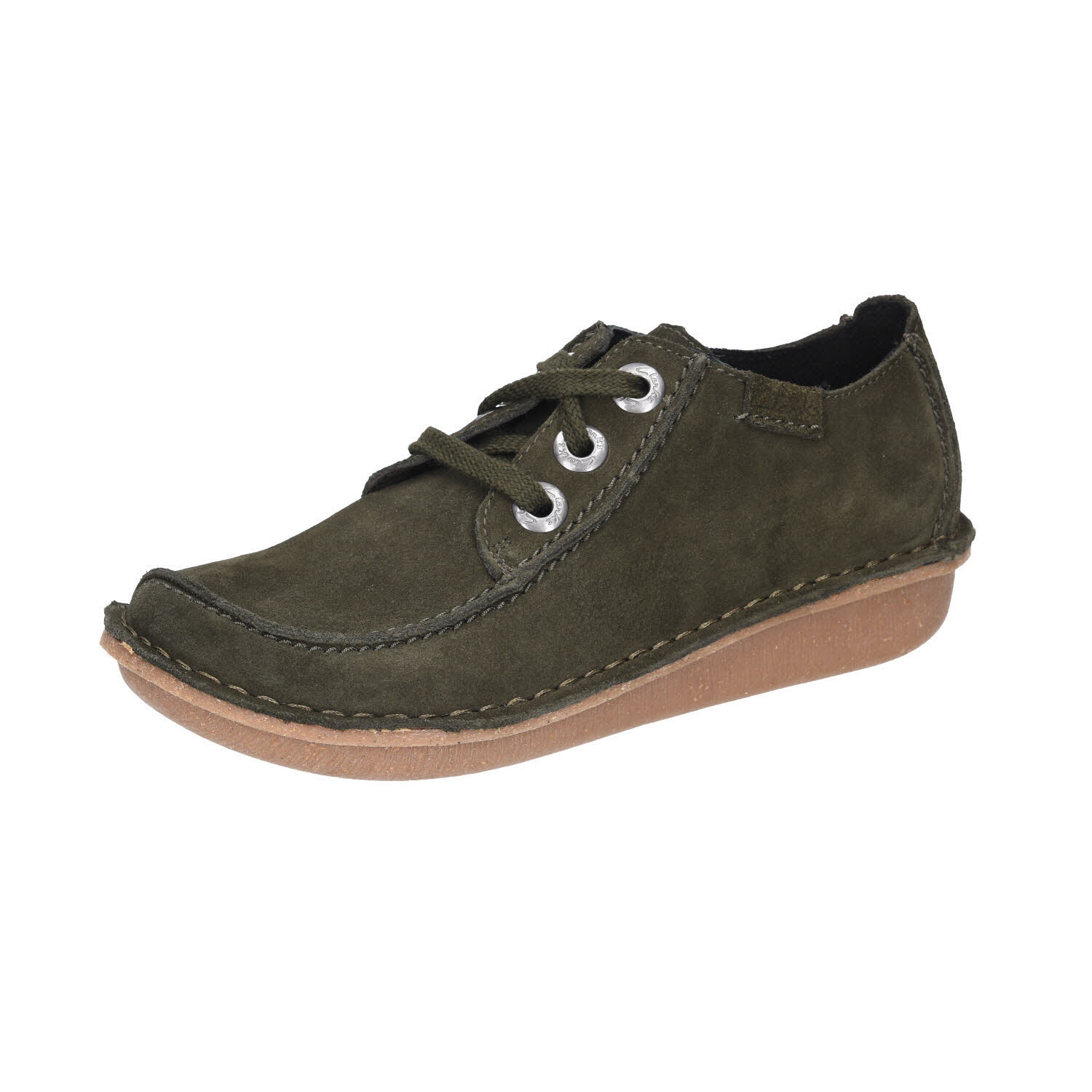 Clarks Funny Dream Dark Green Velour grün Weite G