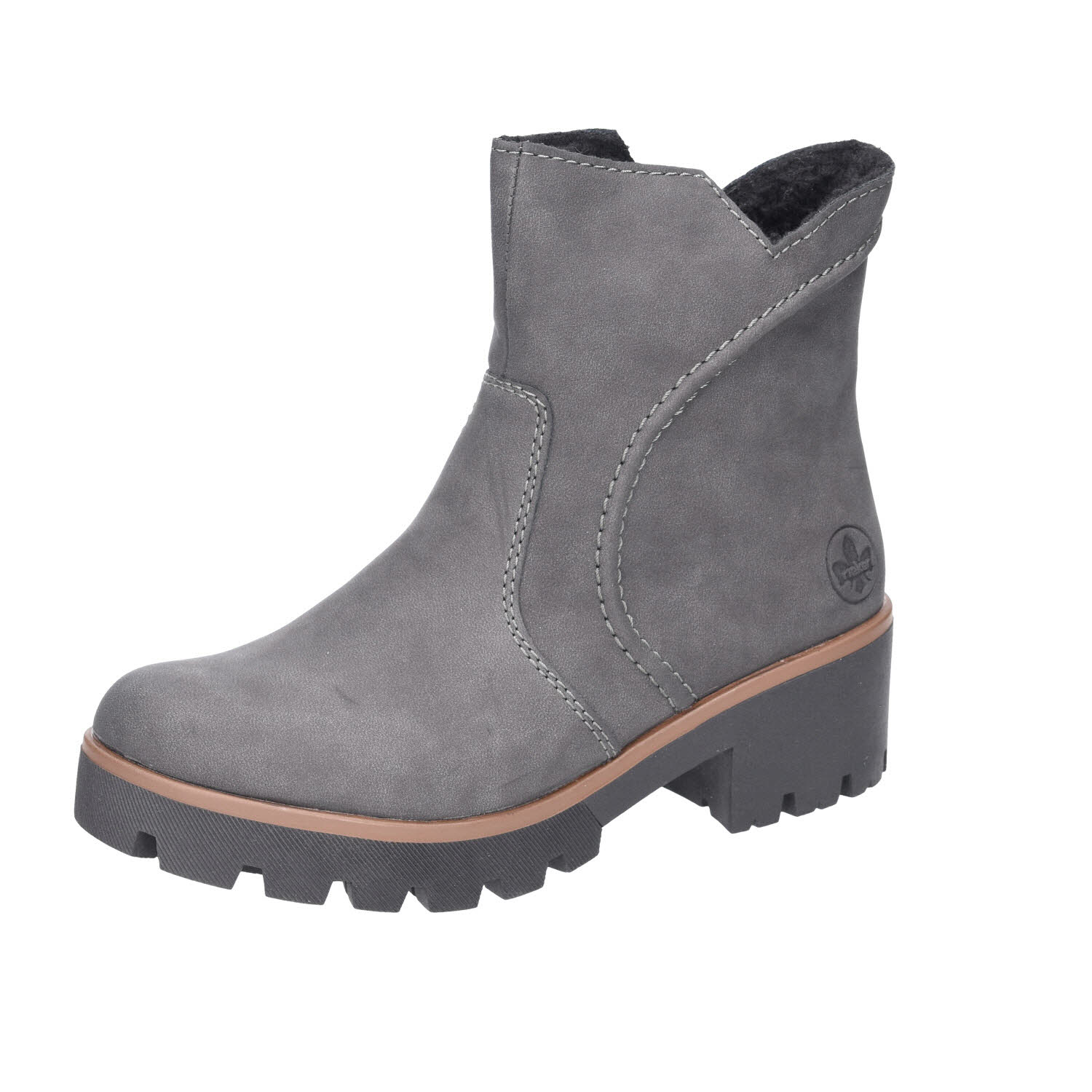 Rieker Damen Stiefel Anthrazit grau Weite F