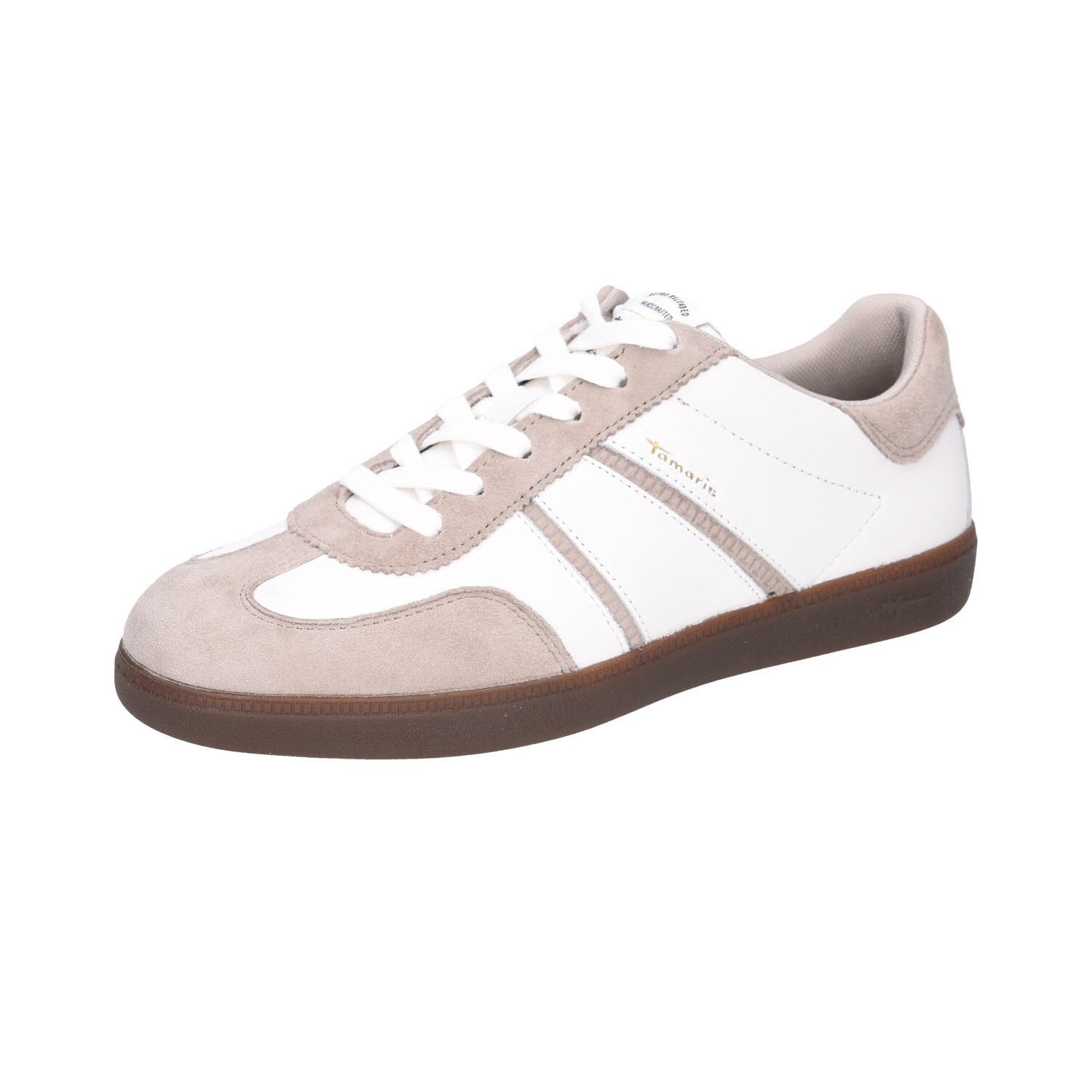 Tamaris Retro Sneaker Offwhite Combi Leder weiß