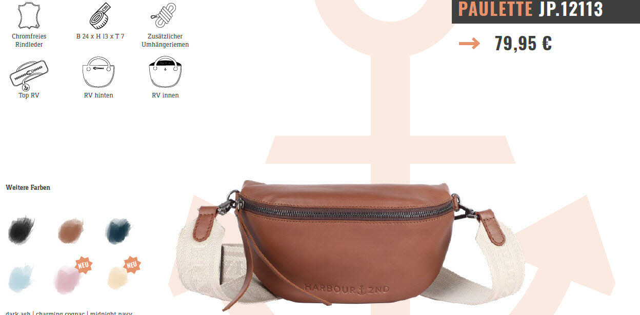 Harbour 2nd Paulette Beltbag Dark Ash schwarz