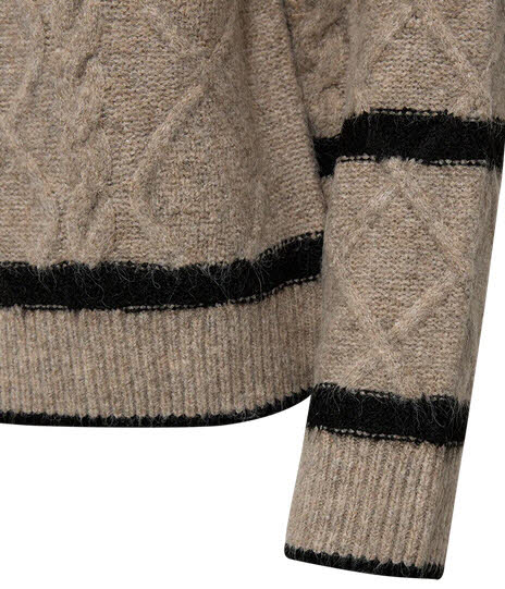 FREE/QUENT Hiro Pullover Desert Taupe Melange beige Bild 3