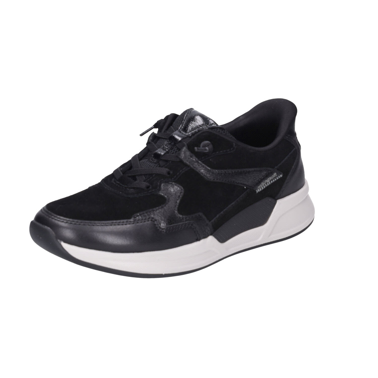 Rolling Soft Sneaker Slip-In Black Suede schwarz