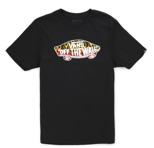 Vans Men's Tee OFF THE WALL Flames Black schwarz