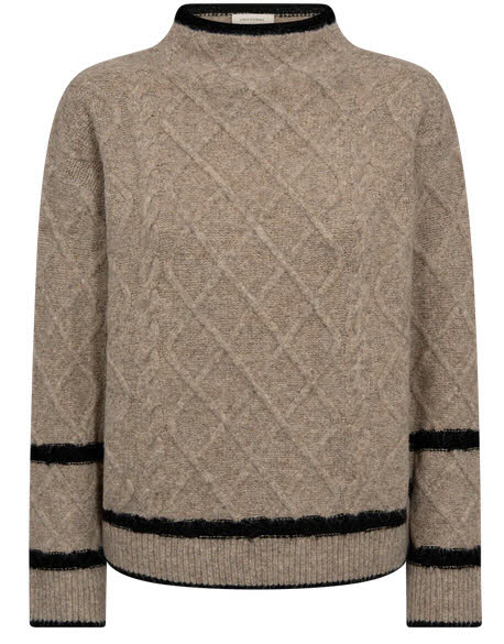 FREE/QUENT Hiro Pullover Desert Taupe Melange beige