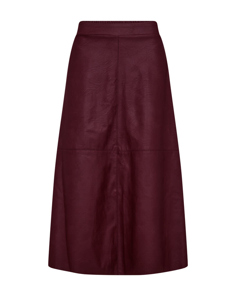 FREE/QUENT Harley Skirt Faux Leather Port Royale rot