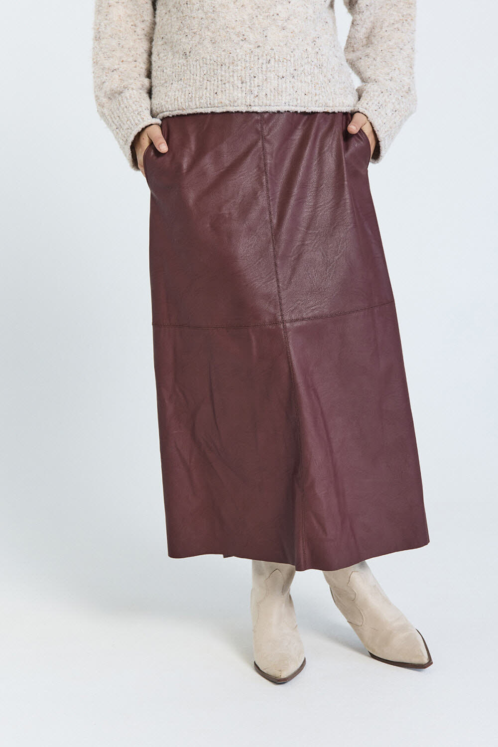FREE/QUENT Harley Skirt Faux Leather Port Royale rot Bild 4