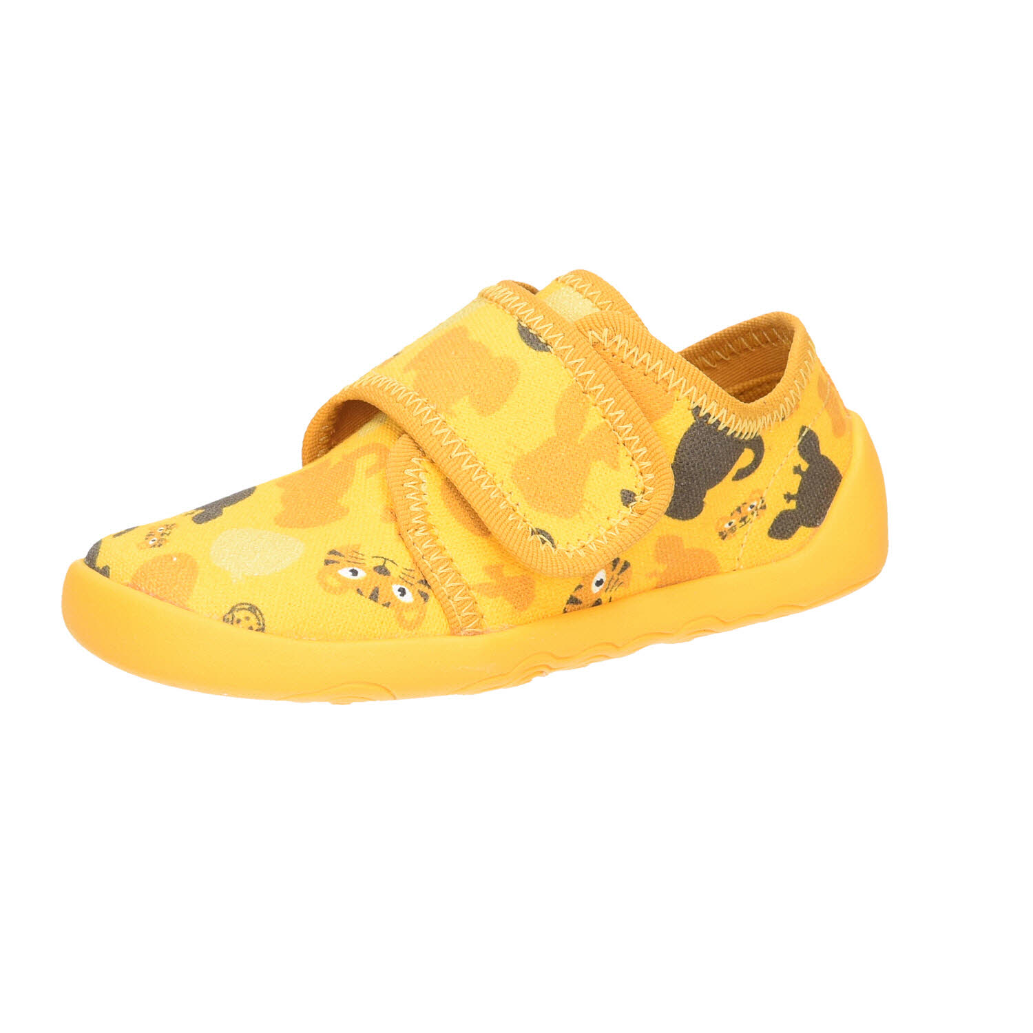 Affenzahn Hausschuh Baumwolle Movy Tiger gelb