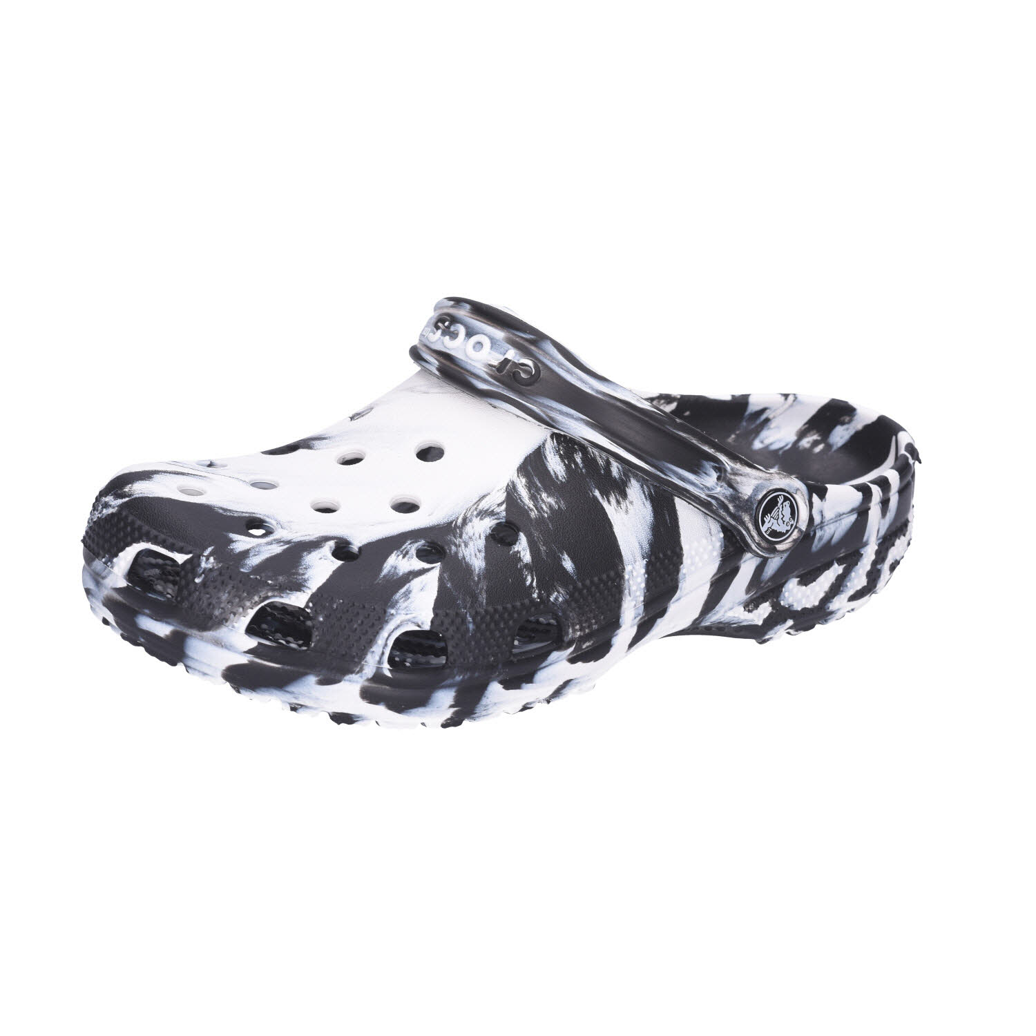 Crocs Classic Marbled Clog Whi/Blk grau